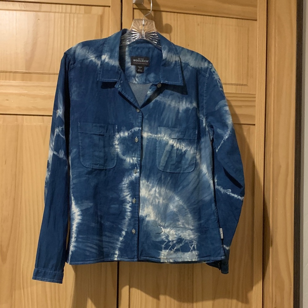 Woolrich Indigo Tie-Dye Venting Button Down Shirt